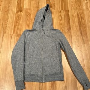 Lululemon sweatshirt; grey/navy hues